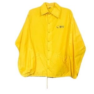 Vintage 1970's Boy Scouts Nylon Windbreaker Jacket Adult Size Small Yellow